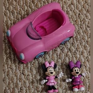 Minnie Mouse Pink Convertible Car Playset